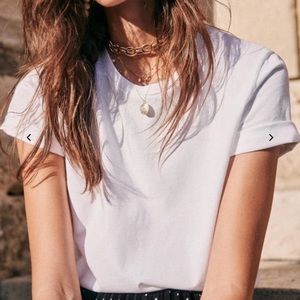 Sezane Conrad plain white tee